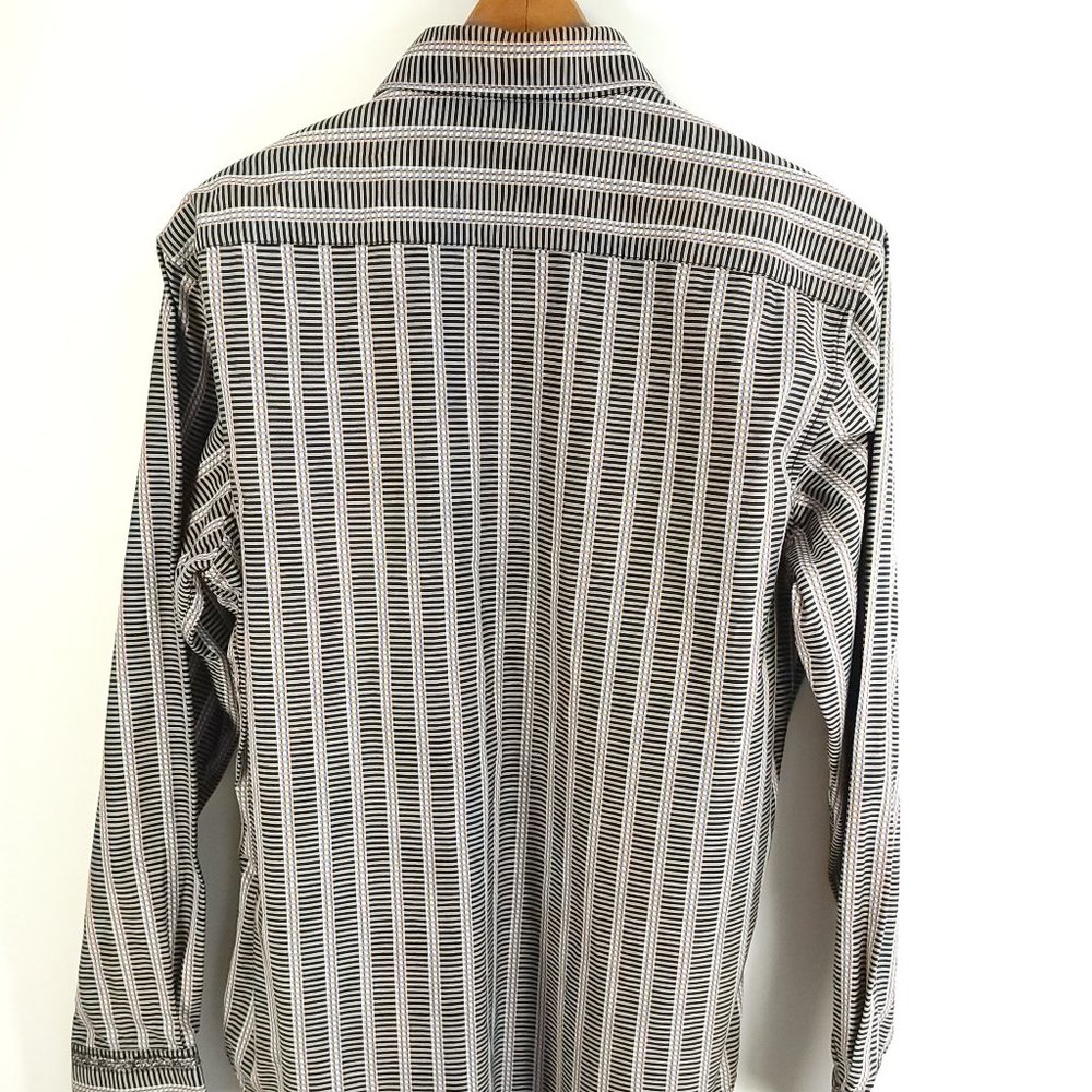Robert Graham Shirt Men's Large Classic Fit Multicolor Stripes Button Front - Picture 5 of 12